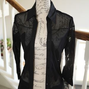 Anne Fontaine Blouse Size 36 Black